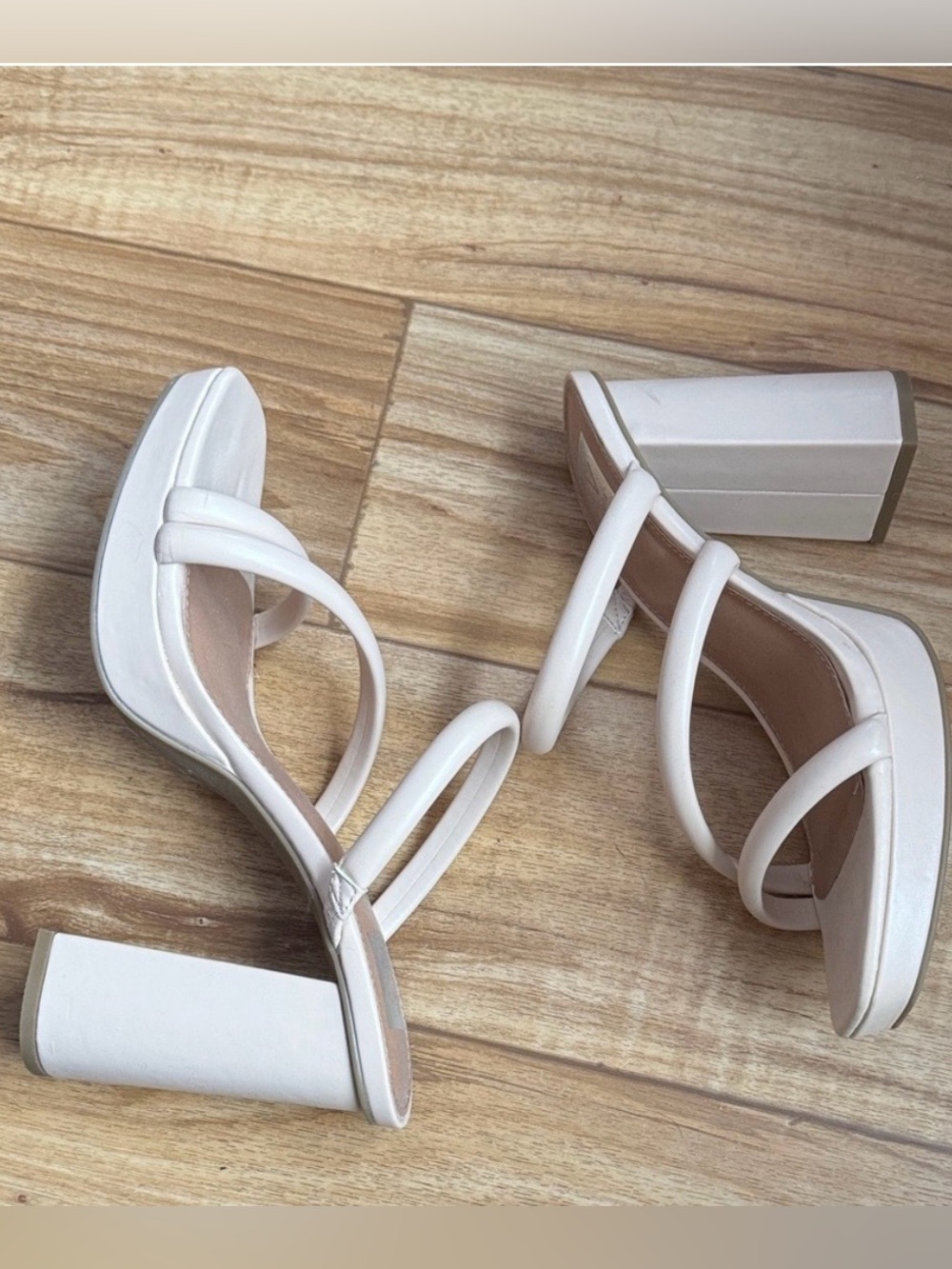 Dolce Vita Cream Triple-Strap Block Heel Sandals